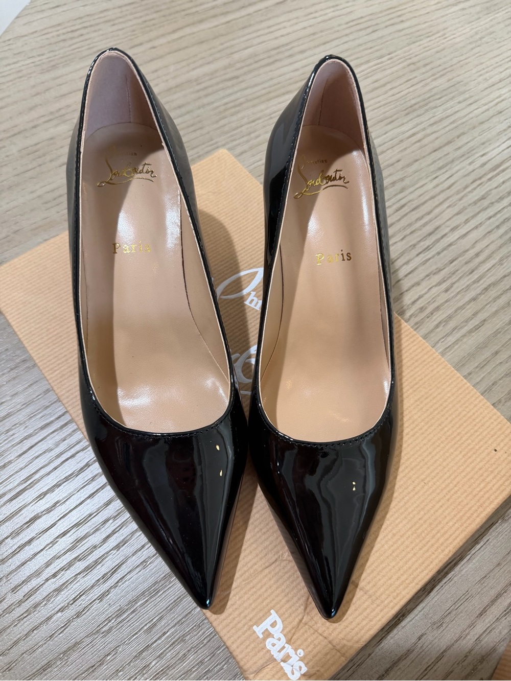 Christian Louboutin Black Patent Pointed Pumps